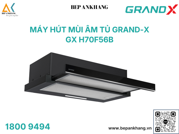 Máy hút mùi âm tủ GrandX GX H70F56B – Công suất hút 950m³/h